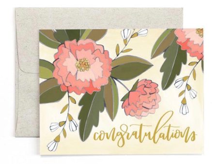 1Canoe2: Congratulations Peonies Greeting Card Online Hot Sale