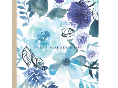 2021 Co. Mother s Day Azure Floral Watercolor Card on Sale