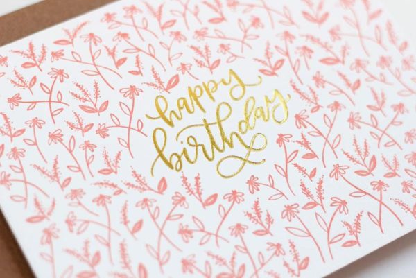 1Canoe2: Tiny Floral Birthday Card on Sale